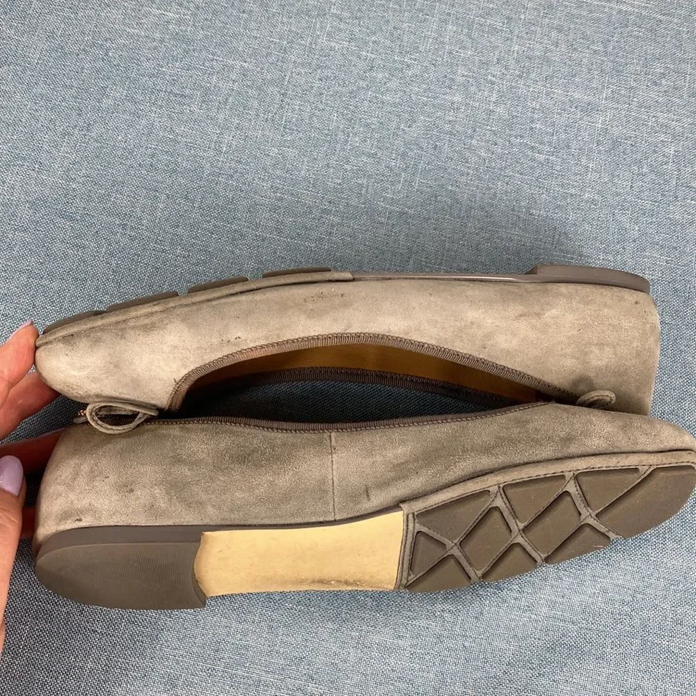 Tory Burch Carbon Grey Laila Suede Driver Ballet